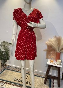 Chic Red Polka Dot Dress