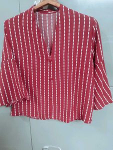 Chic Striped Bell Sleeve shirt top