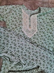 Light Green Printed Kurta Set