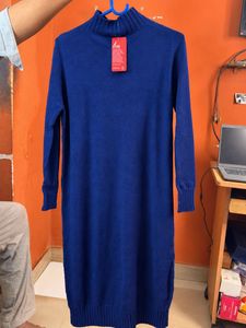 Royal Blue Knit Midi Dress