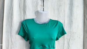Trendy Emerald Green Crop Top