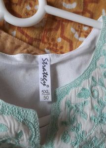 Off white Embroidered Tunic Top