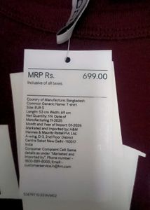 H&amp;M baby tee ( new with tags )