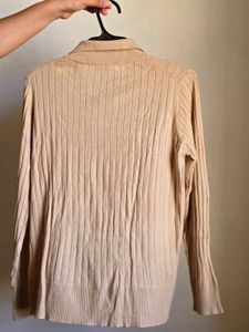 Ribbed Knit Button-Up Cardigan