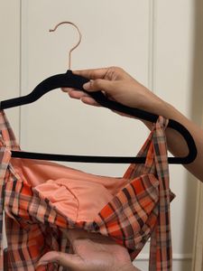 Chic Plaid Tie-Strap Top