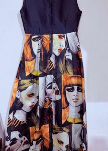 Stunning head turner Face Print Maxi Dress