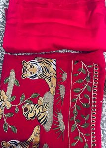 Fancy suit fabric 3 piece set color charry