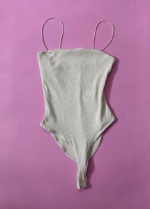 ZARA white ribbed bodysuit