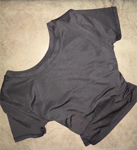 Black Fitted Short Sleeve Crop Top