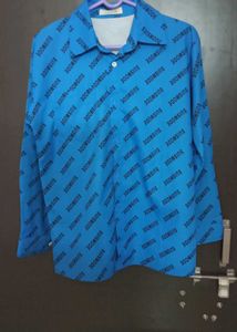 Stylish Blue Printed Shirt