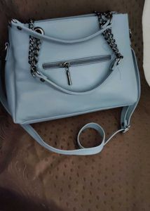 Sky Blue Chain Shoulder Bag