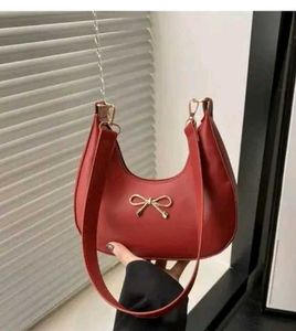 Red Bow Accent Hobo Bag