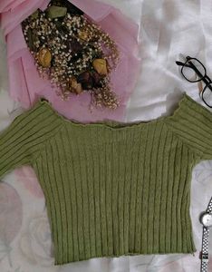 Chic Ribbed Off-Shoulder Top