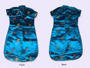 Beautiful Blue Silk Brocade Dress