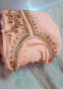Beautifully Embellished Peach Kurta Set