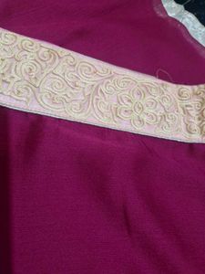 Elegant maroon Saree with Golden Border