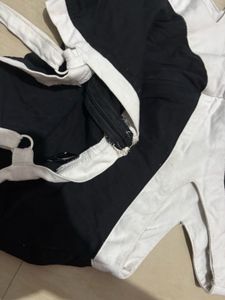 Chic Black &amp; White Cut-out Jumpsuit