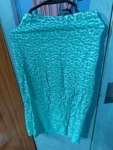 Teal & White Printed Trousers