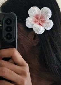 Crochet Plumeria Flower Hair Clip🌸