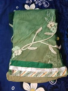 Elegant Green Embroidered Dupatta