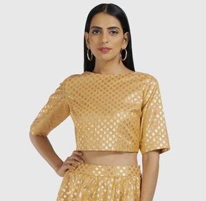 Chanderi Musturd Crop Top