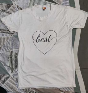White 'Best Friends' Heart Graphic Tee