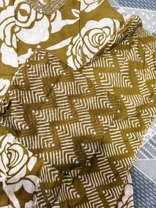 Olive Floral Kurta Set with Dupatta