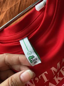 Red Cropped T-Shirt with Sassy Slogan