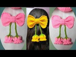 Handmade Crochet Bow Hair Clips