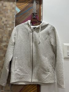 White Quilted Hooded Jacket – Excellent Condition