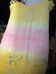Beautiful Yellow & Pink Ombre Kurta set