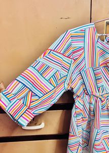 Vibrant Striped Peplum Top