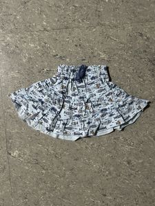 Cute Fish Print Ruffle Skirt