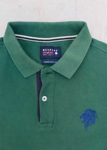 Netplay Olive Green Polo T-Shirt