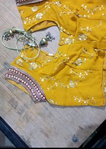 Embroidered Mustard Yellow Blouse