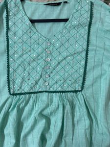 Mint Kurta with Sequins