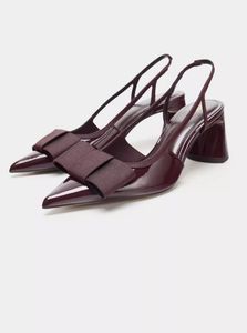 Zara Bow Detail Slingback Heels- size 37