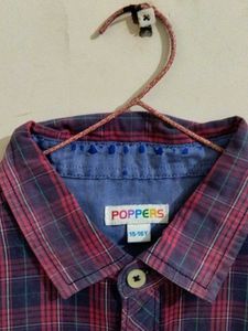 Men's Red &amp; Blue Plaid Short Sleeve Shirt