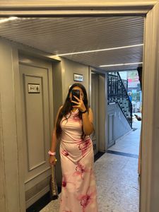 Light Pink Floral Maxi Dress