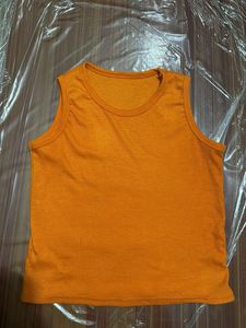 Orange Sleeveless Crop Top