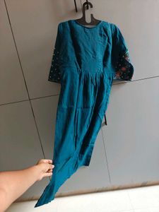 Beautiful Embroidered Teal Kurta