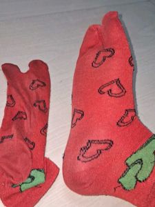Cute Red Heart Socks