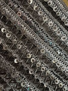 Sparkling Silver Sequin Trim
