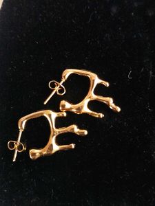 Unique Drip Effect Gold Tone Earrings