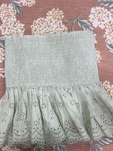 Smocked Eyelet Tube Top