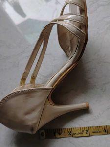 Elegant Cream Strappy Heels 8.7" length