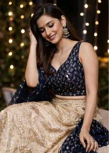 Elegant Navy & Gold Lehenga Set