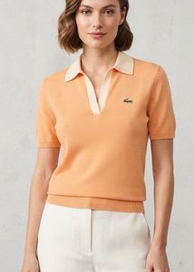 Peach Collared Knit Top