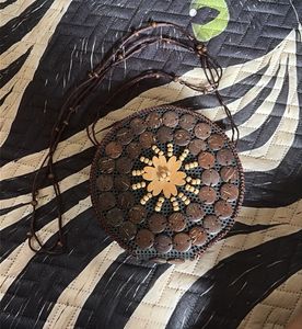 Boho Round Coconut Shell Bag