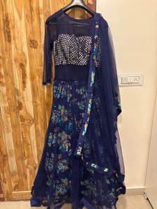 Stunning Blue Floral Ethnic Gown